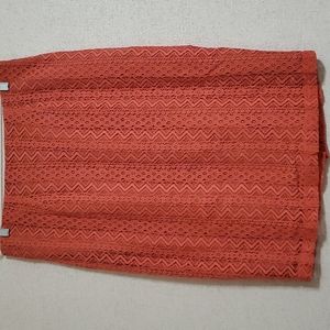 MARY CRAFTS Lace Lined Pencil Knee Lenght Midi Skirt